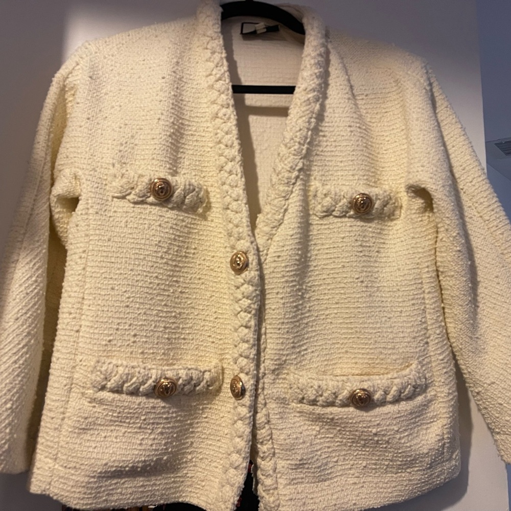 Tuckernuck cream tweed blazer size medium